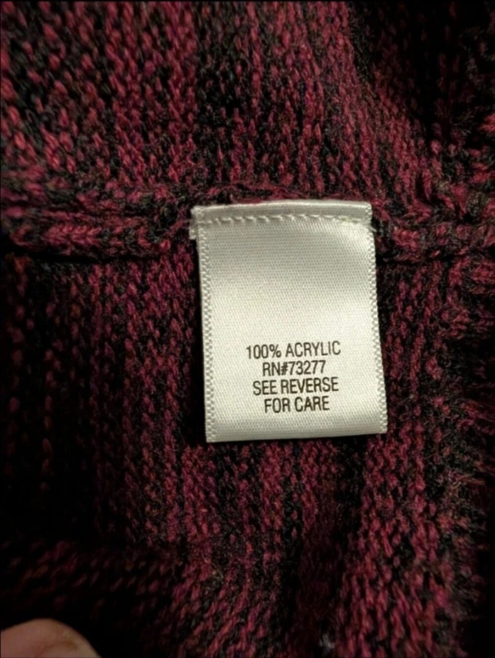 Croft & Barrow Women's Petite Small Burgundy Black Asymmetrical Knit Sweater - Picture 6 of 7